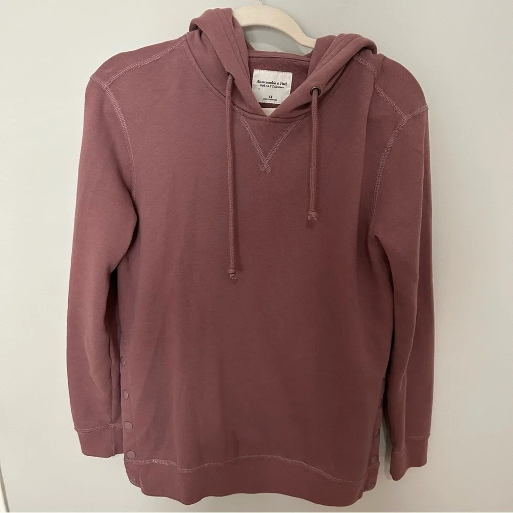 Abercrombie & Fitch Soft AF Oversized Mauve Side Button Hoodie Size XS